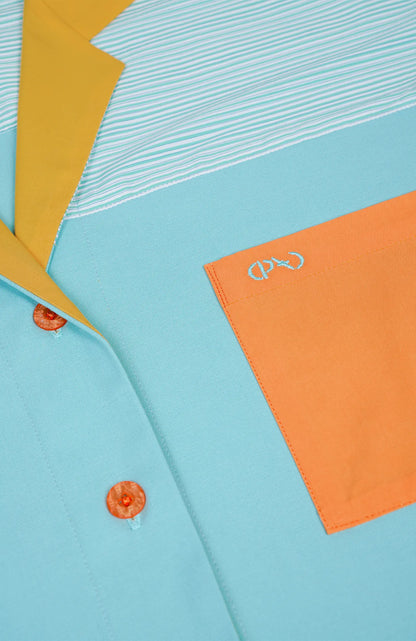 Chemise Origine - Blue java citron mangue