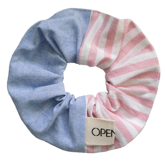 Chouchou OCHIE - Bleu ciel rayures rose