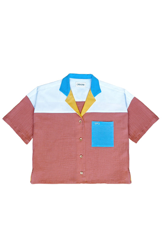Chemise Origine - Corail blue java mangue