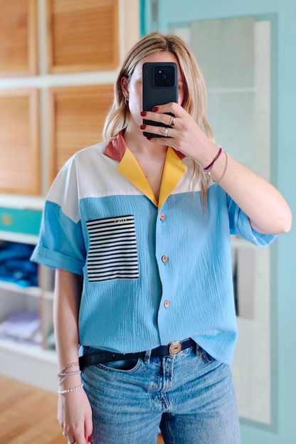 Chemise Origine - Blue java mangue goyave