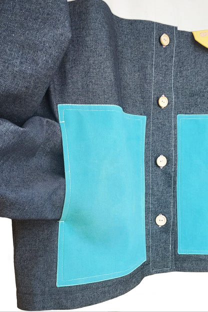 Veste OVIDE -  Denim, crème, turquoise, citron